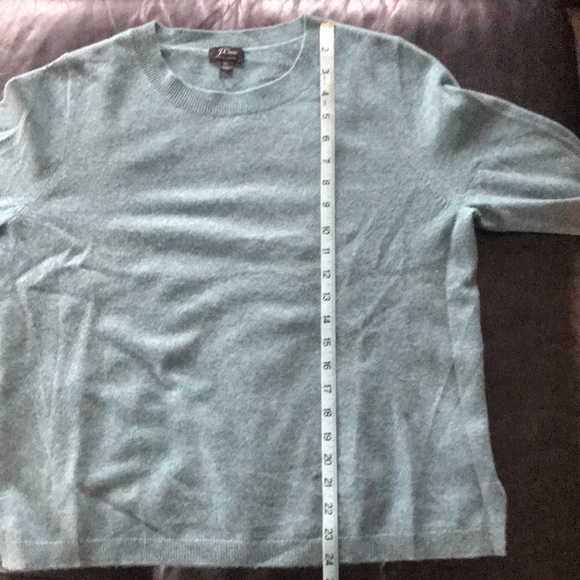 J. Crew  Heather Blue 100% Cashmere Sweater XL - Picture 8 of 12